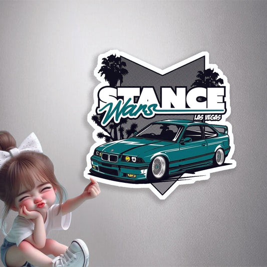 Stance Car Las Vegas Premium Vinyl Stickers