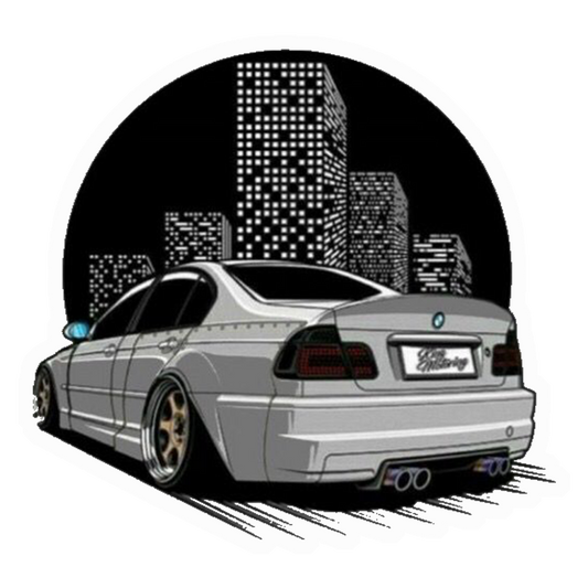 City Skyline Sedan Premium Vinyl Stickers
