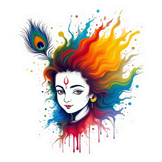 Colorful Krishna Divine Premium Vinyl Stickers