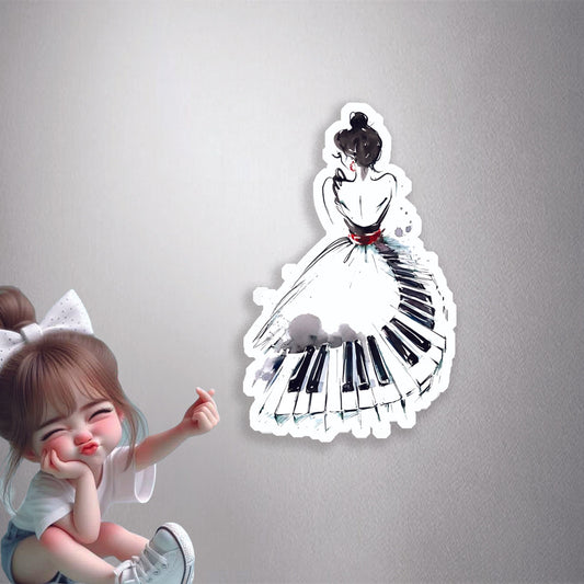Piano Keys Dress Premium Vinyl Stickers