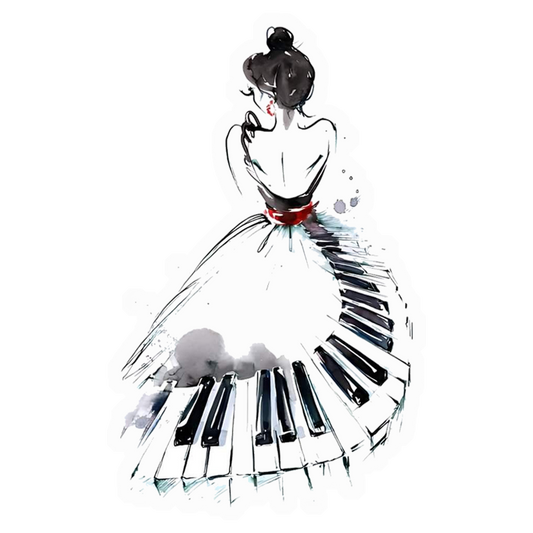 Piano Keys Dress Premium Vinyl Stickers