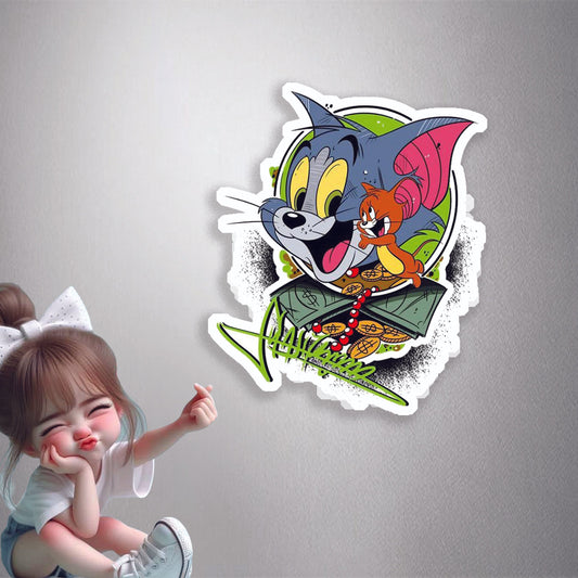 Tom & Jerry Money Premium Vinyl Stickers