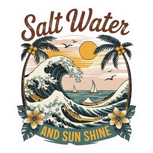Salt Water Sunshine Beach Premium Vinyl Stickers