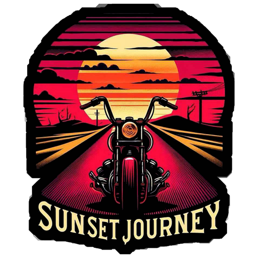 Sunset Journey Motorcycle Premium Vinyl Stickers