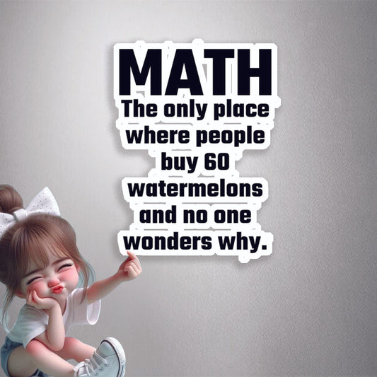 Math Watermelon Joke Premium Vinyl Stickers