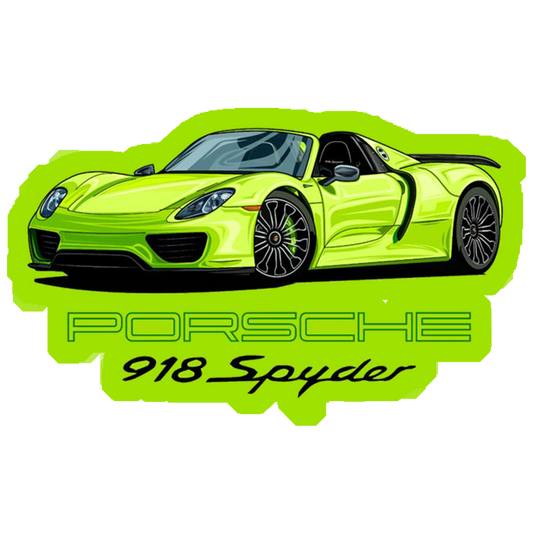 Porsche 918 Spyder Green Premium Vinyl Stickers