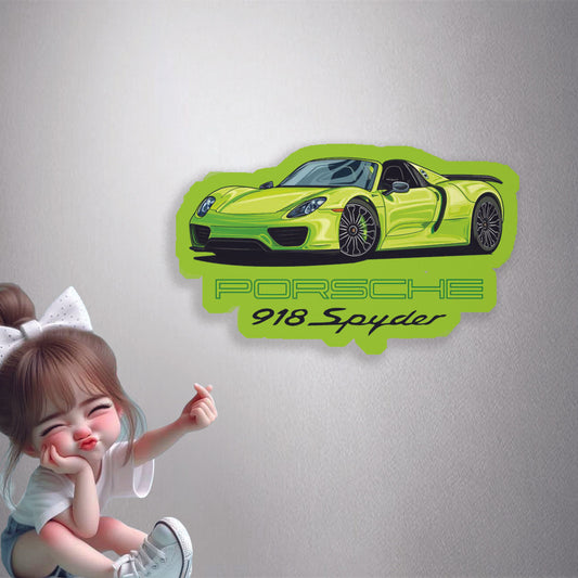 Porsche 918 Spyder Green Premium Vinyl Stickers