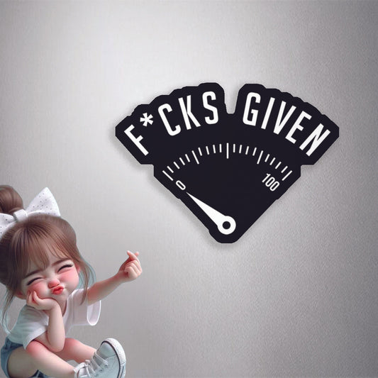 Fucks Given Gauge Premium Vinyl Stickers