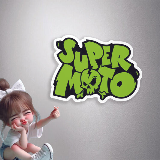 Super Moto Skull Premium Vinyl Stickers