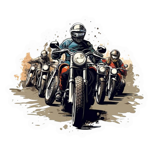 Motorcycle Rider Group Premium Vinyl Stickers
