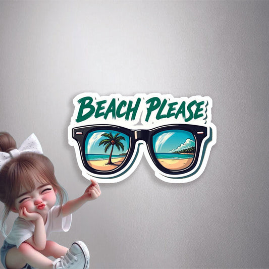 Beach Please Sunglasses Premium Vinyl Stickers