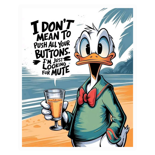 Donald Duck Mute Buttons Premium Vinyl Stickers